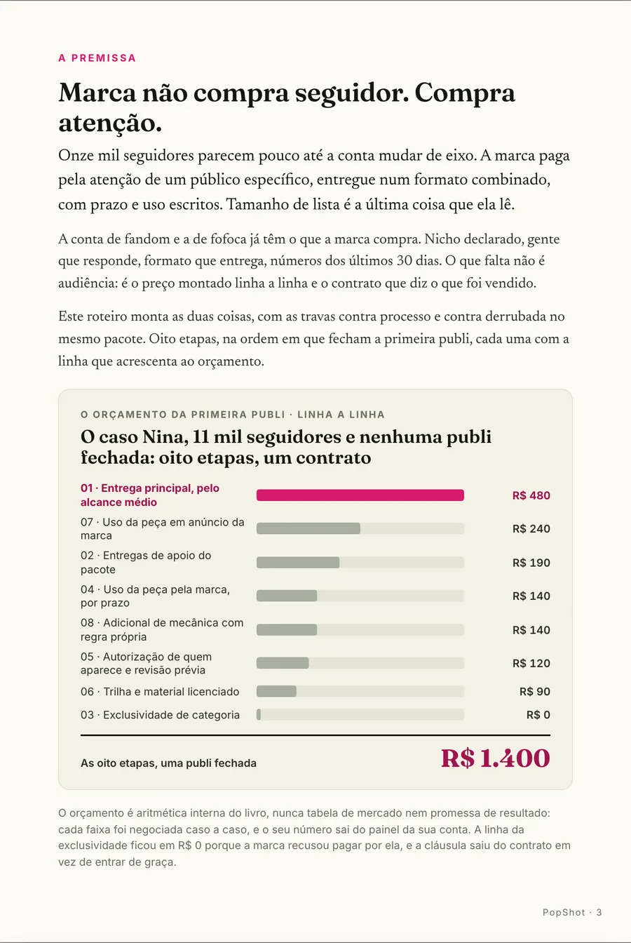 Infográfico: A premissa: marca não compra seguidor, compra a atenção de um público específico